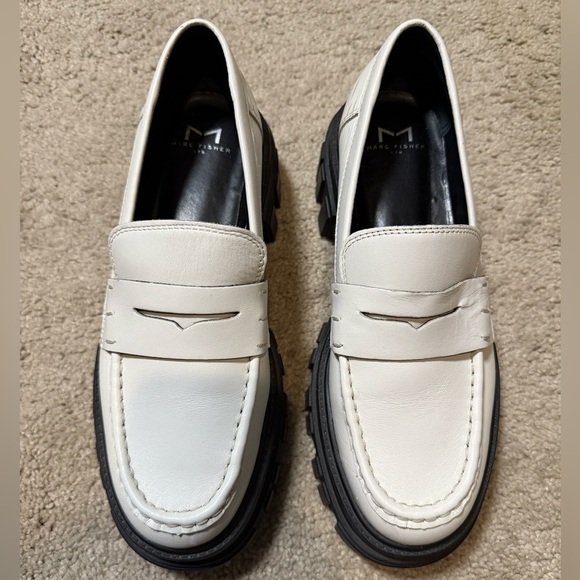Marc Fisher Shoes - Women’s Marc Fisher Cream Loafers with chunky Black Soles
